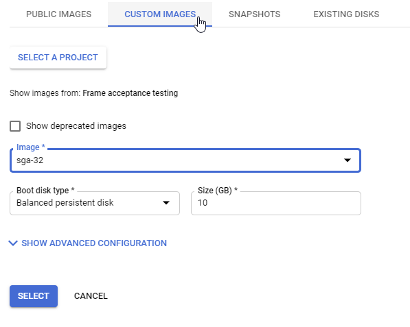 Create VM - Custom Images