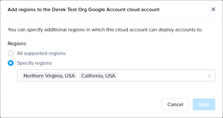 Frame Console - Add Regions