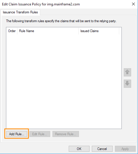 Edit Claim Issuance Policy
