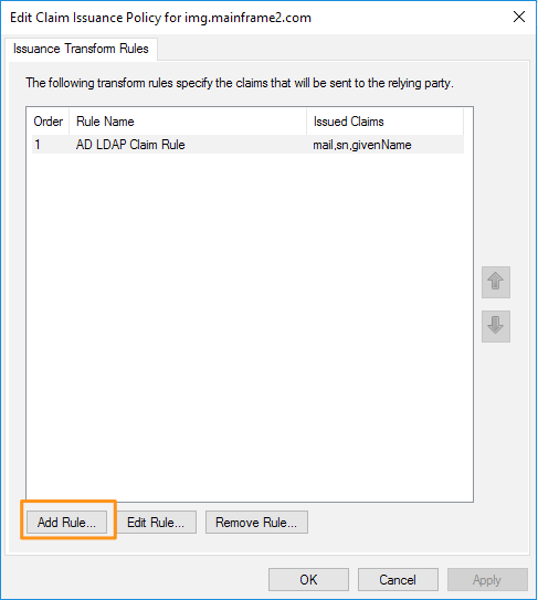 Adding a Relying Party Trust