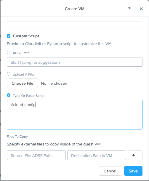 Prism Central - Add Custom Script
