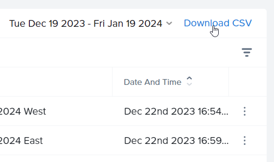 Audit Trail - Download CSV