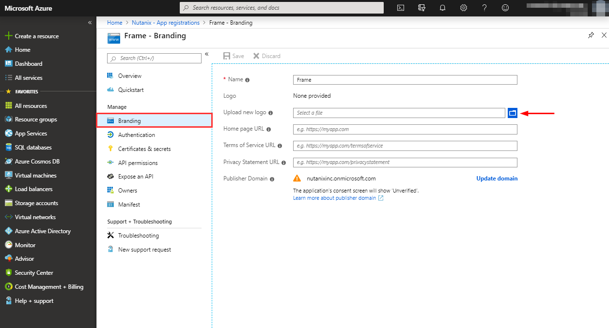 Azure Portal - Branding