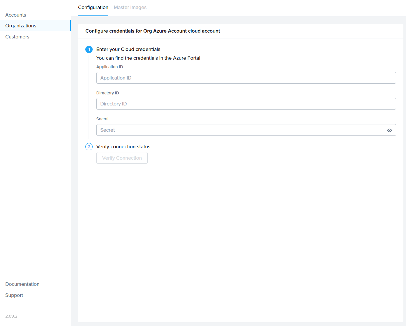 Configuration - Update Credentials (Azure)