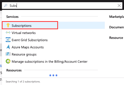 Azure Portal - Subscriptions
