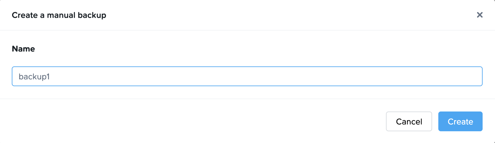 Create a manual backup