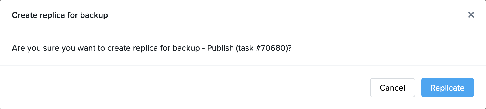 Confirm to Replicate