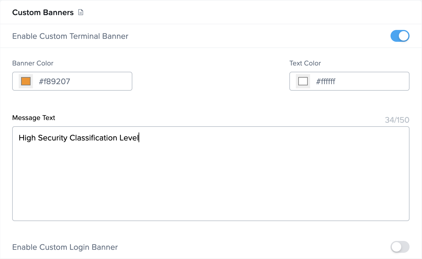 Custom Terminal Banner Configuration