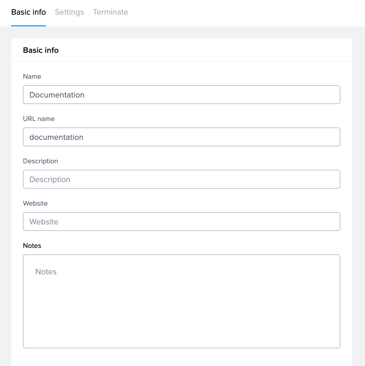 Organization Basic Info