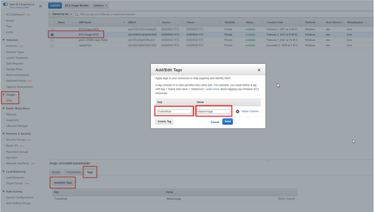 AWS Console - Add Tags