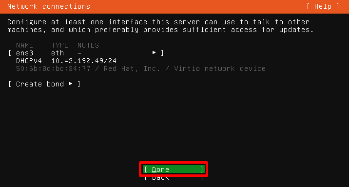 Ubuntu Installer - Network Connections