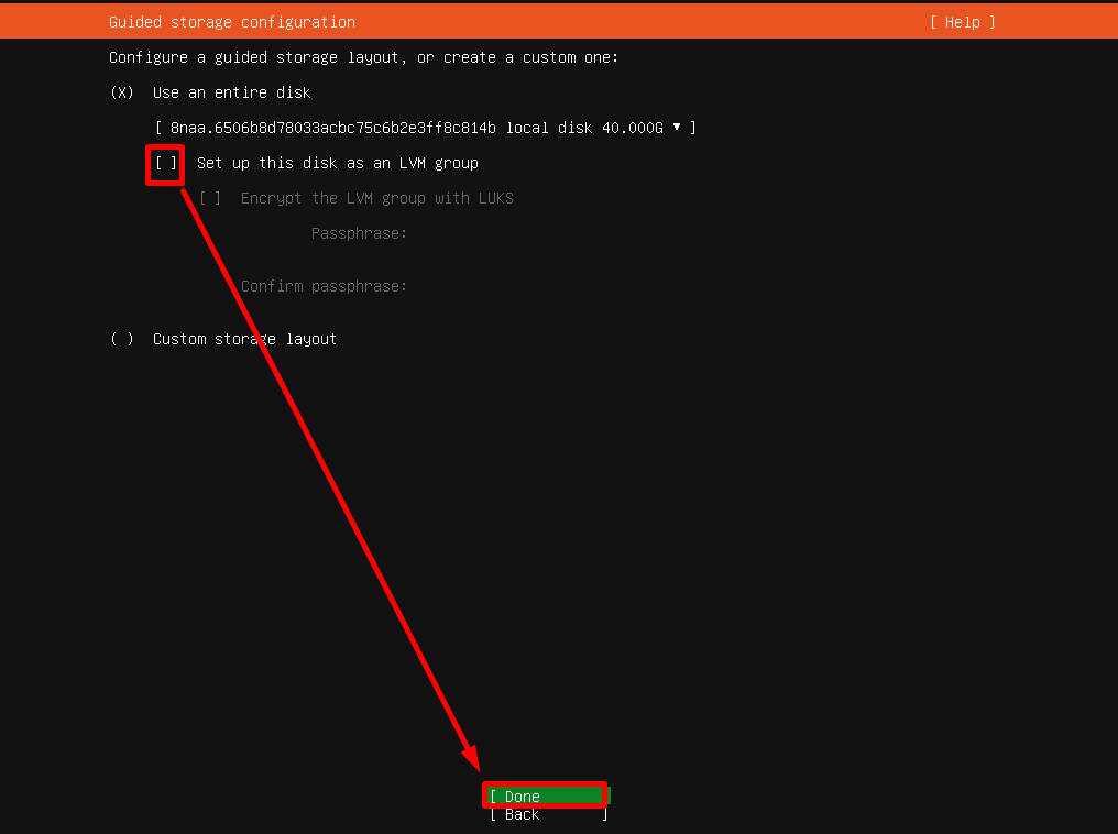 Ubuntu Installer - Guided Storage