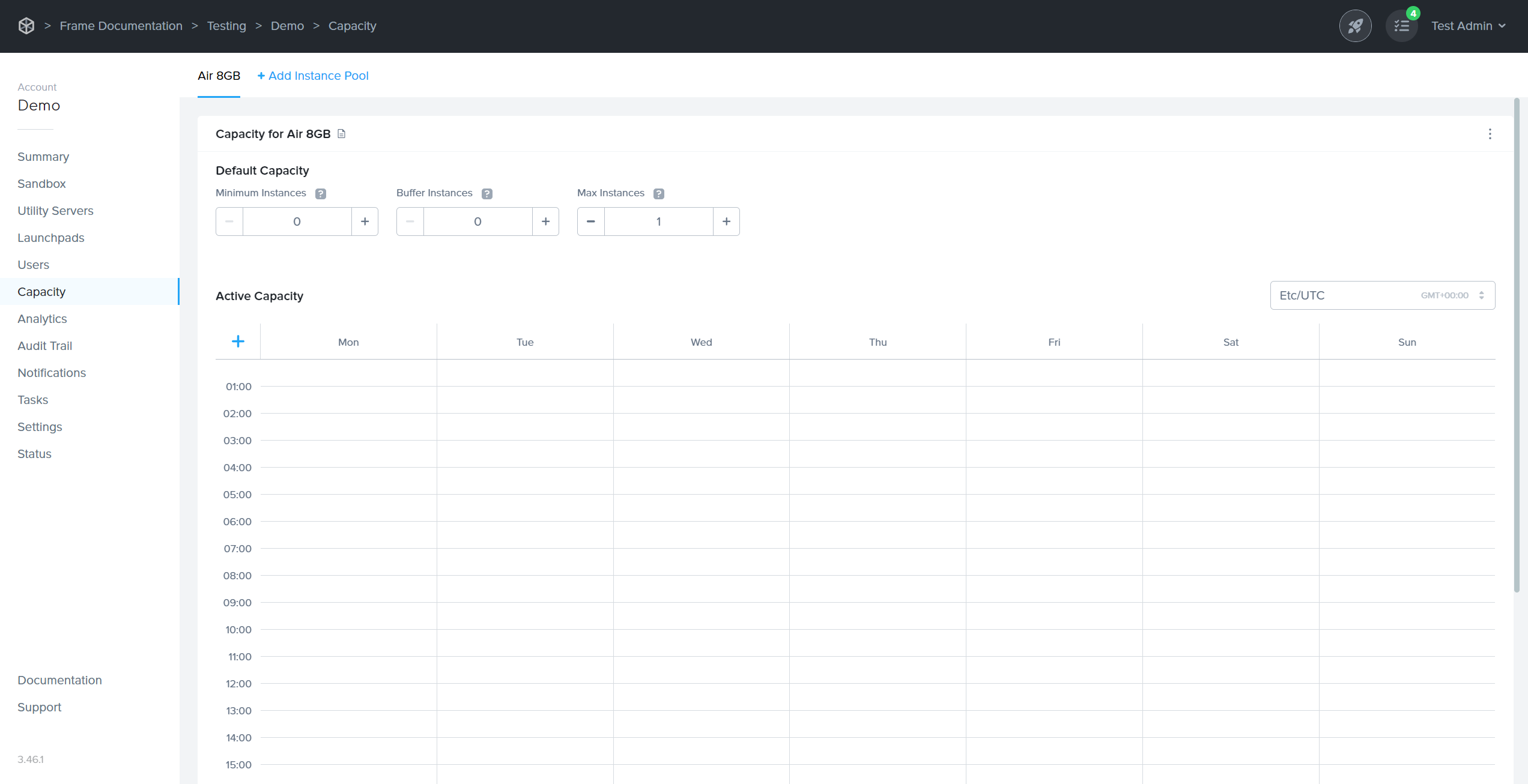 Dashboard - Capacity