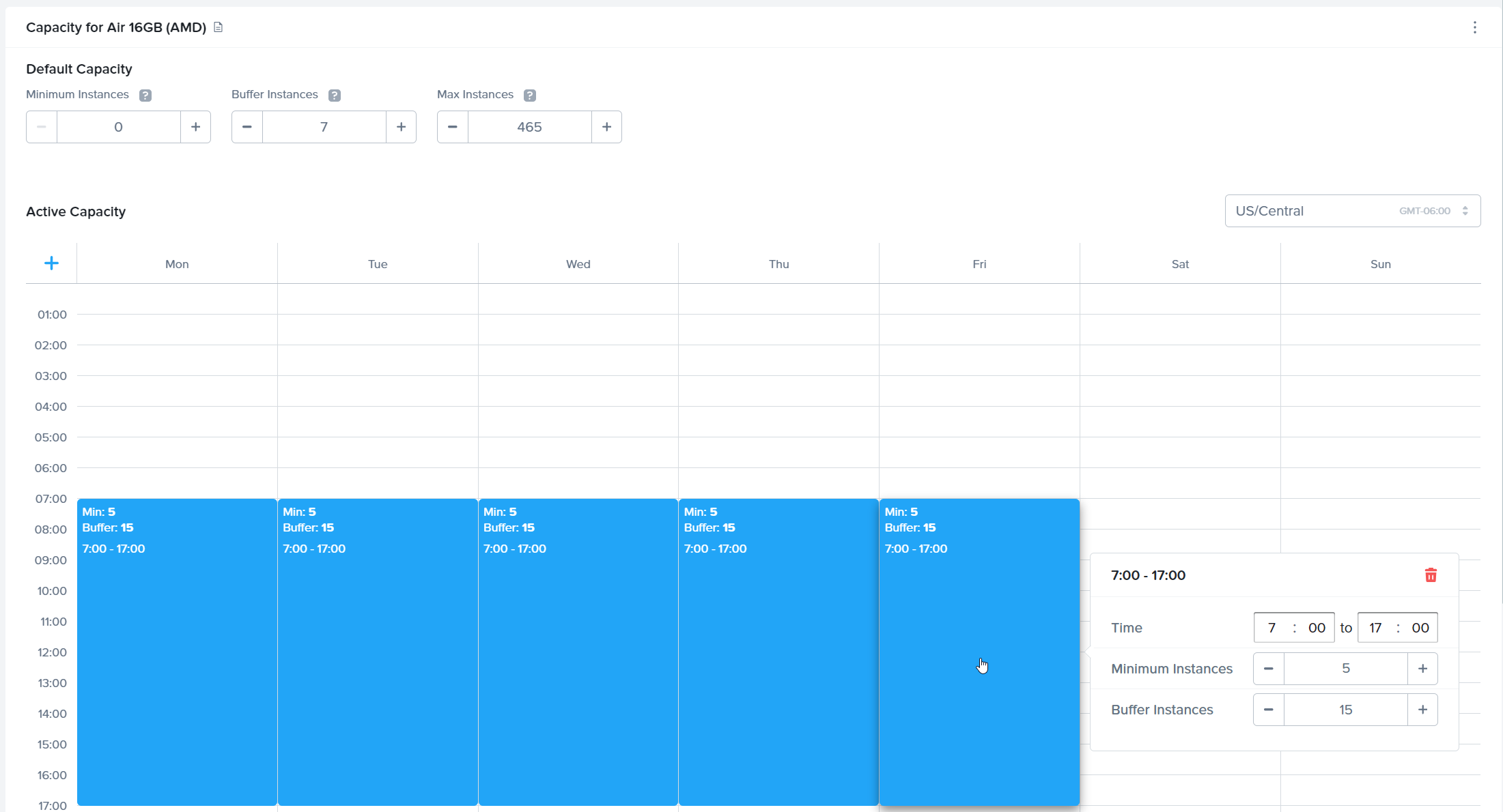 Dashboard - Active Capacity