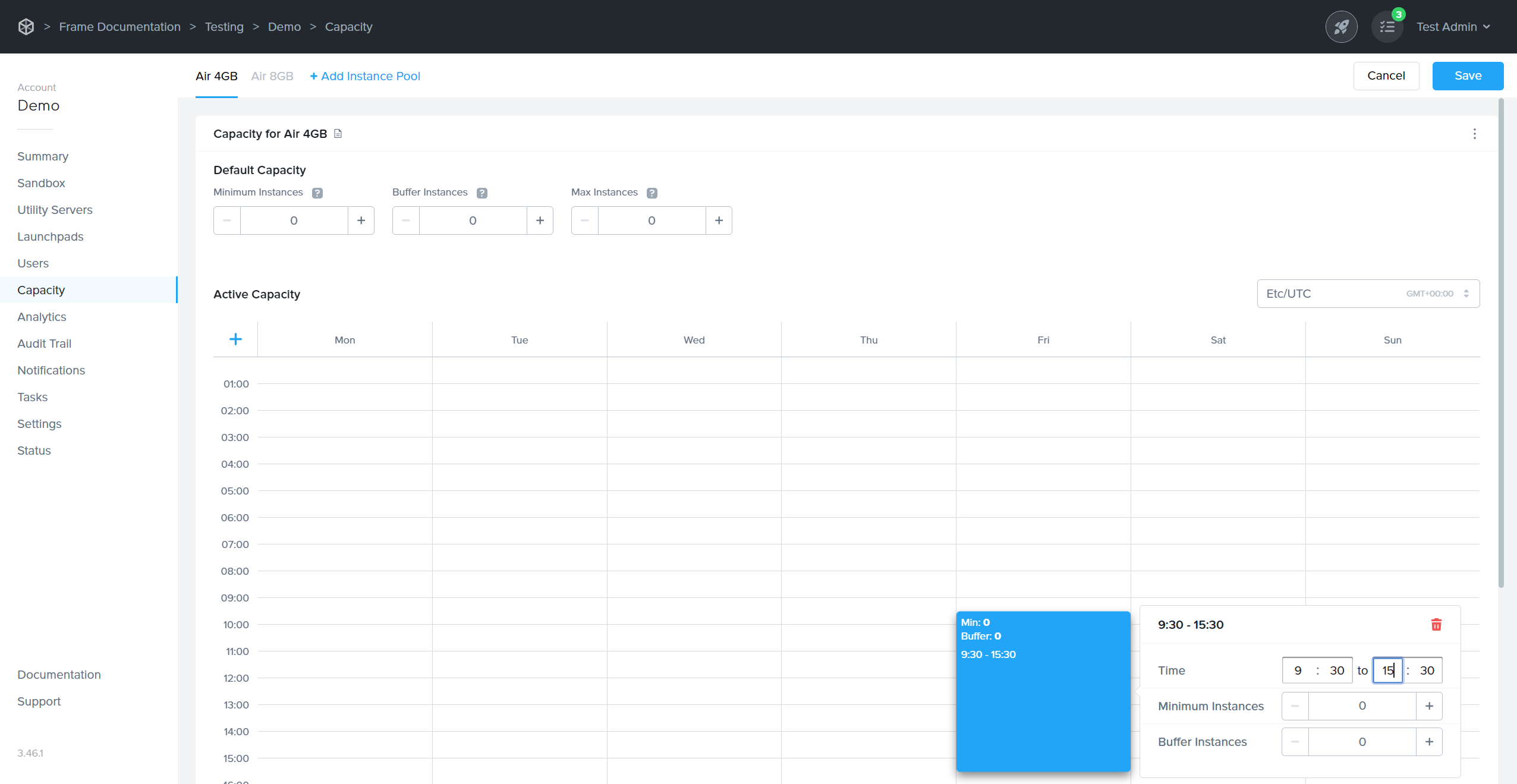 Dashboard - Capacity