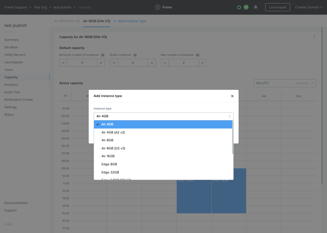 Dashboard - Add Instance Type