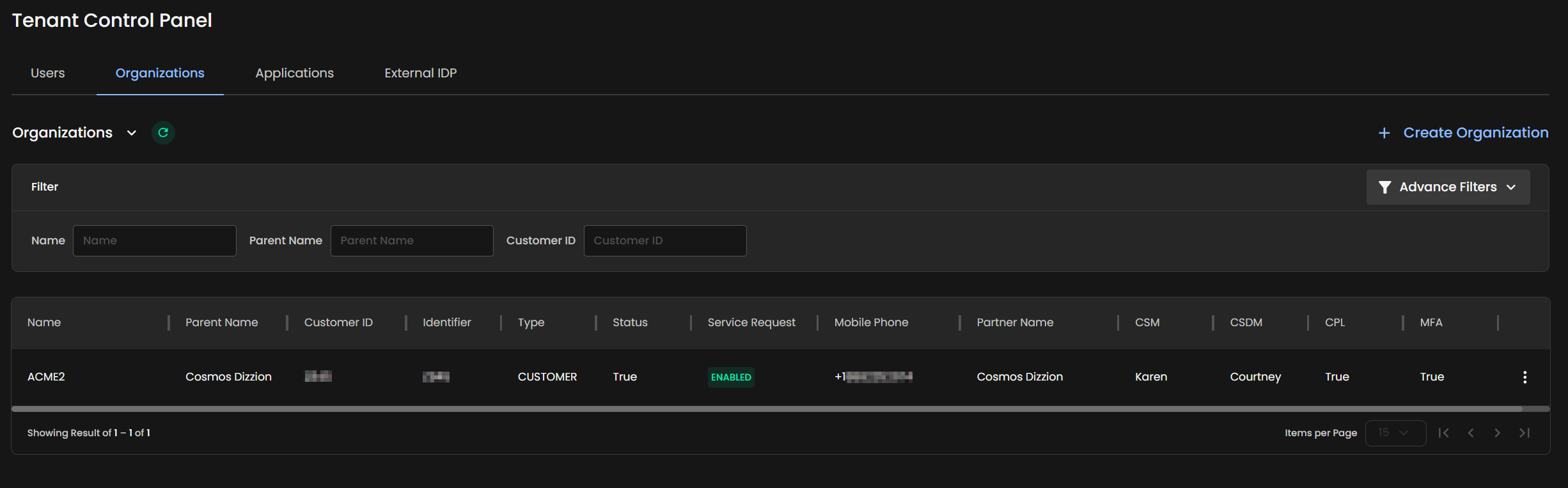 Administration - Organizations