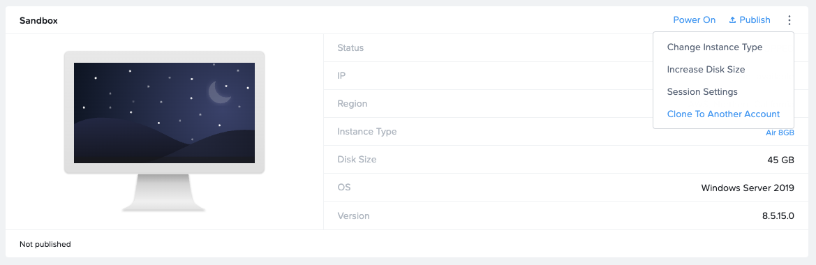 Clone to Another Account