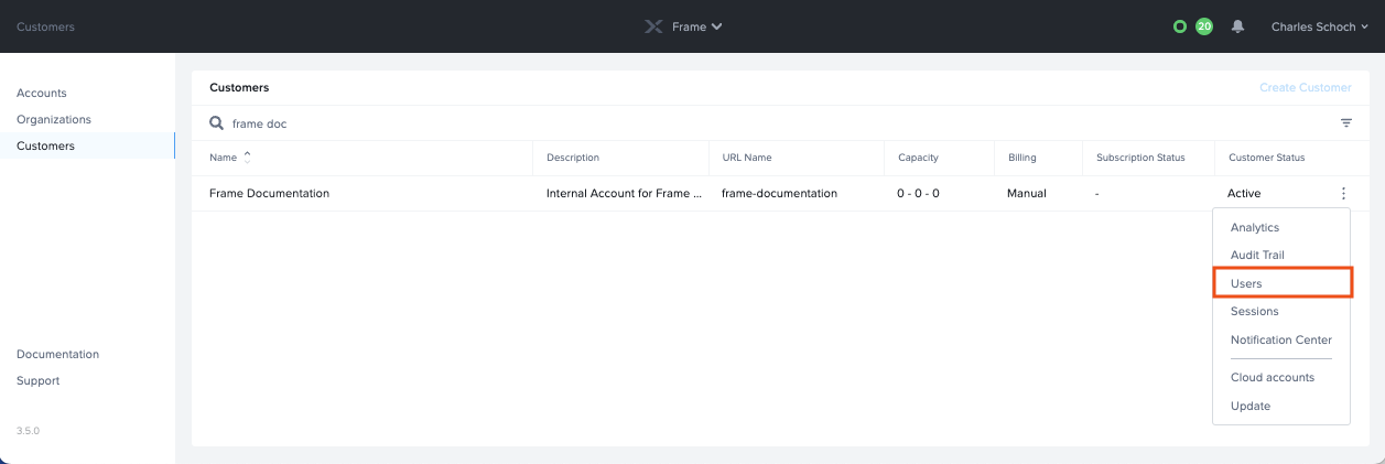 Customers Example for Configuring User Access