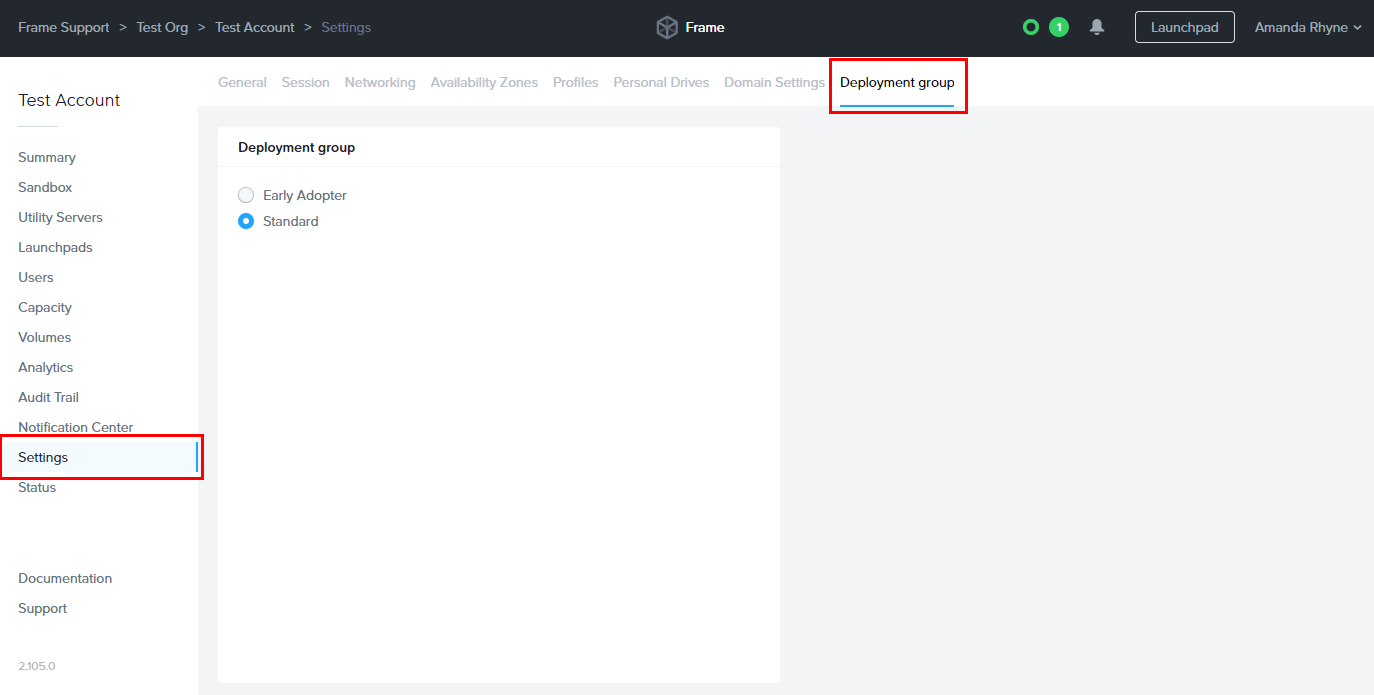 Deployment Groups in Dashboard