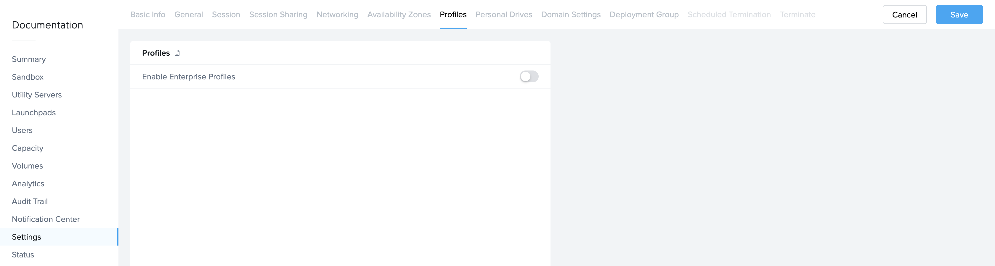Disable Enterprise Profiles