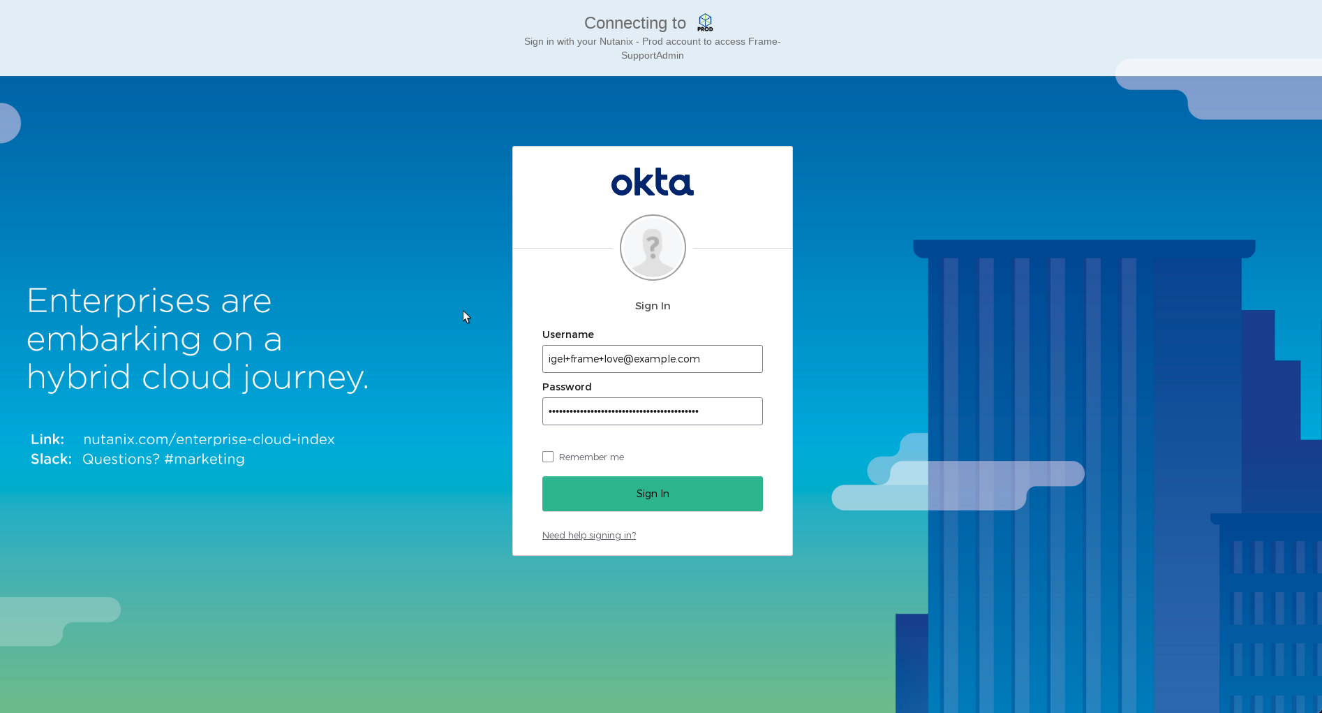Frame App Kiosk with SAML