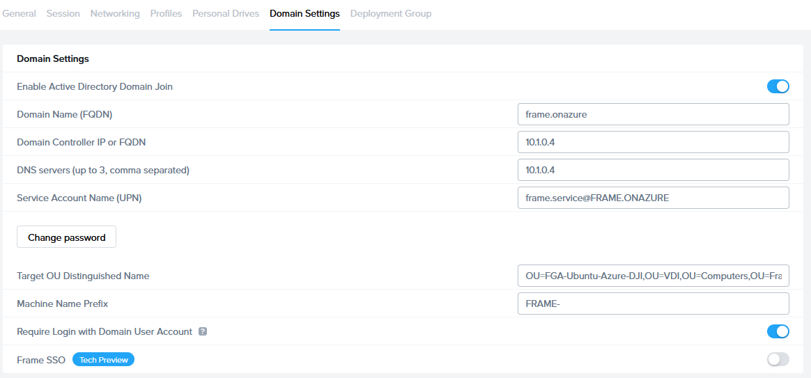 Account Settings - Domain