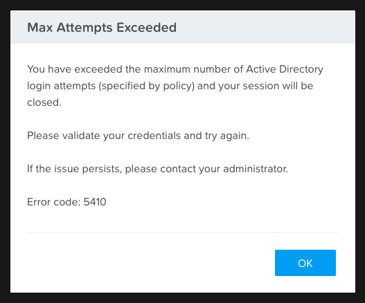 Frame Terminal - Maximum Number of Login Attempts