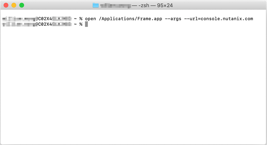 Starting Frame App in the macOS Terminal