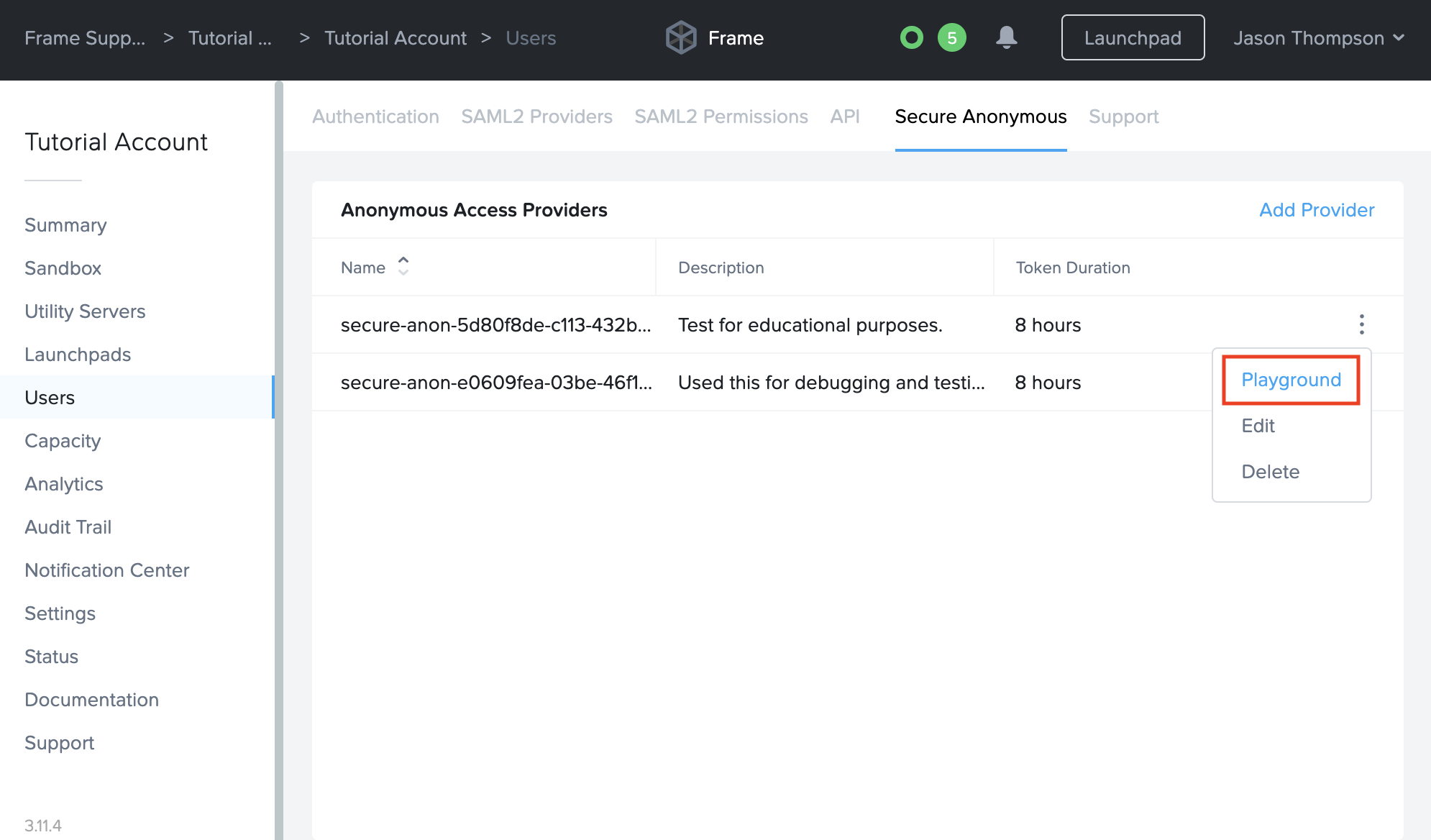 Anon Provider Playground