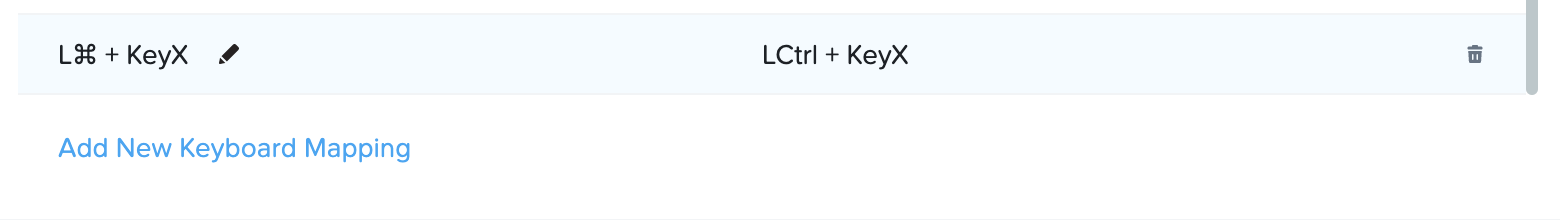 Edit a Keyboard Mapping