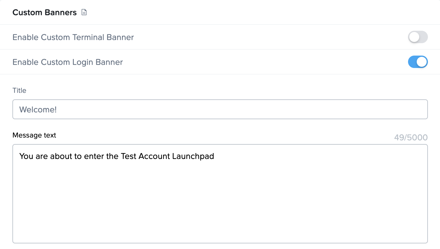 Custom Login Banner Configuration