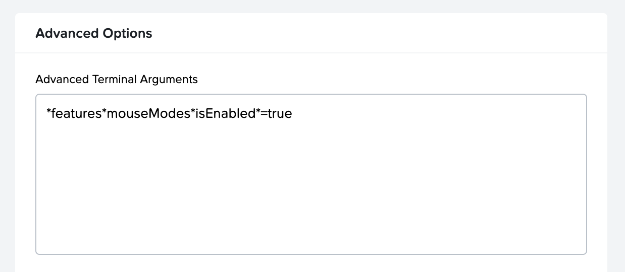 Enabling Mouse Mode Selection