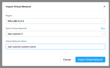Cloud Connector Appliance - Name Virtual Network