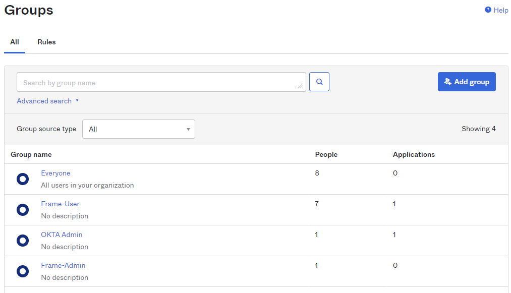Groups in Okta