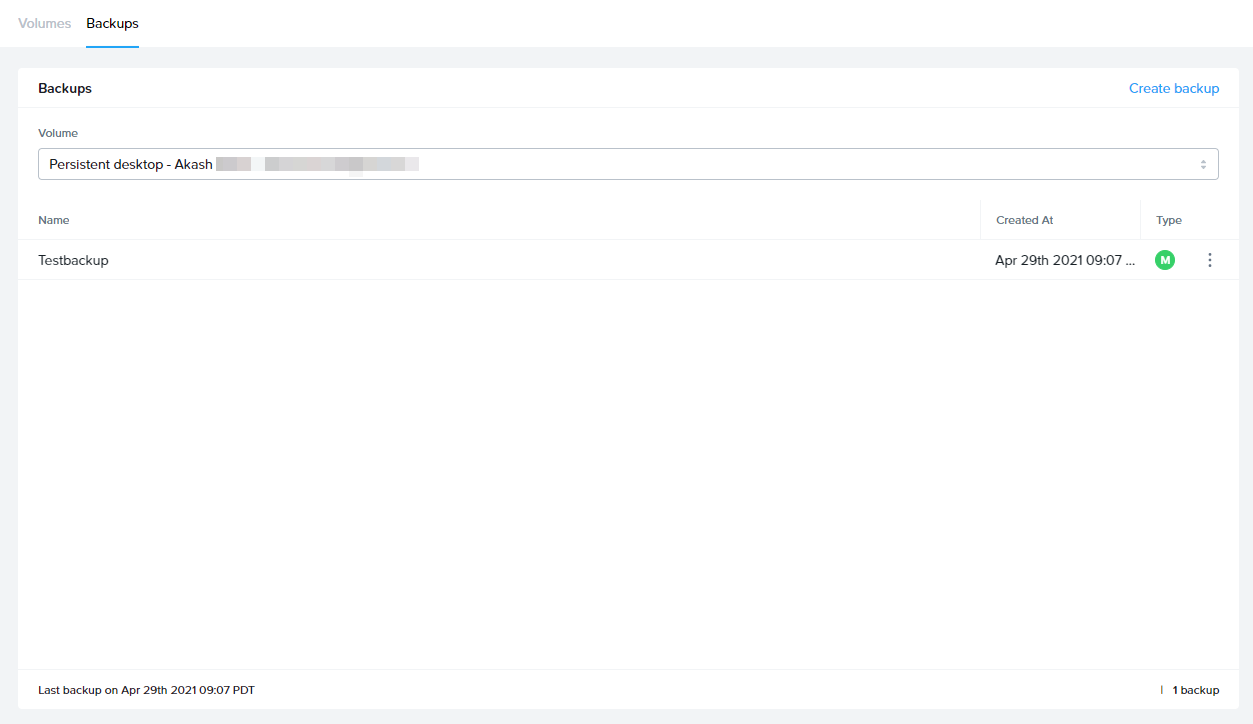 Persistent Desktop Backups