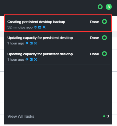 Backup Status Notification Center
