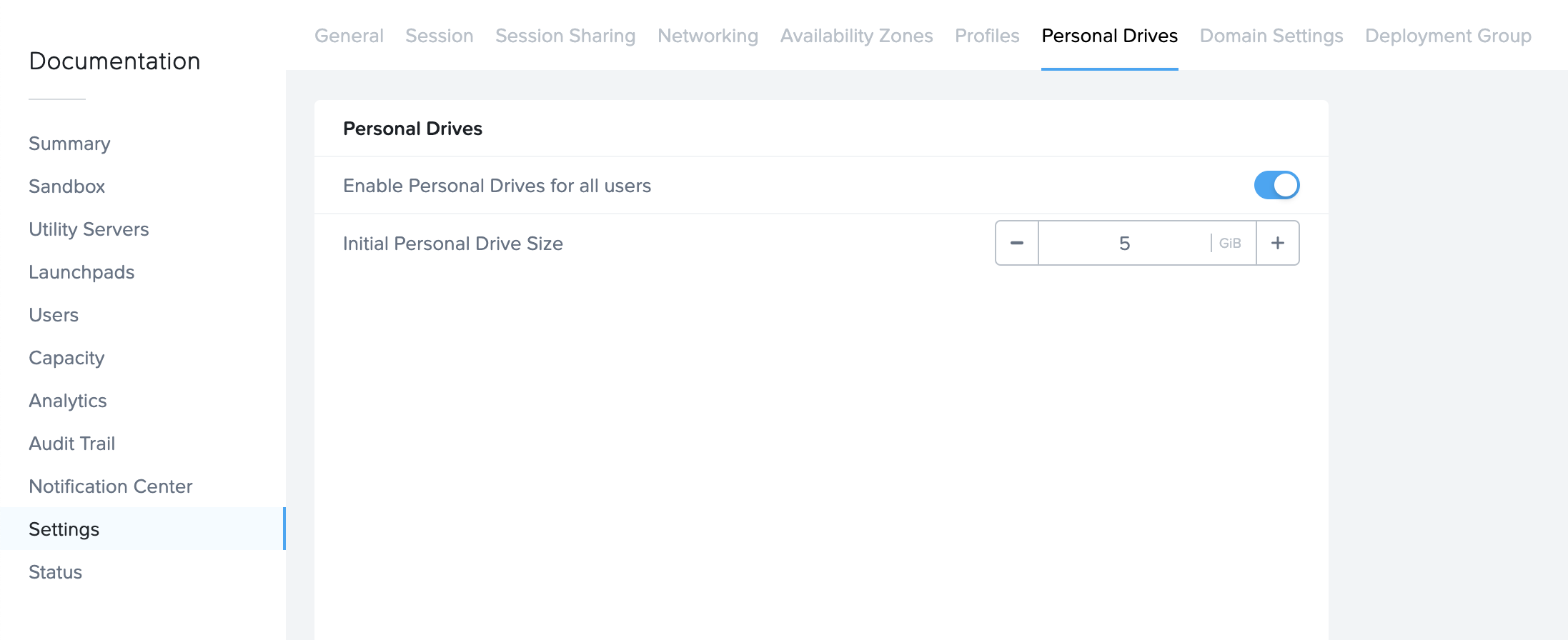 Enable Personal Drives