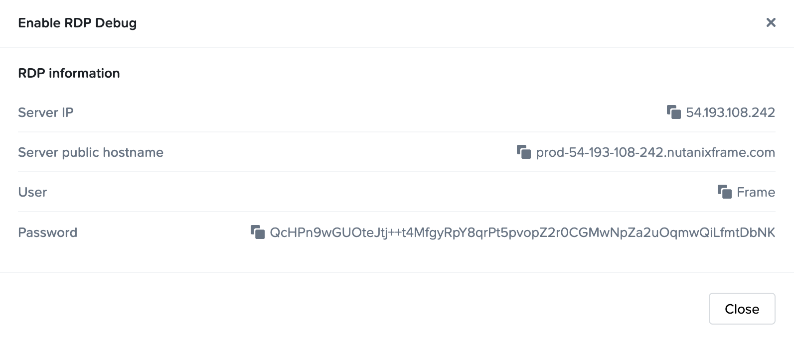 Enable RDP Debug - RDP Connection Information