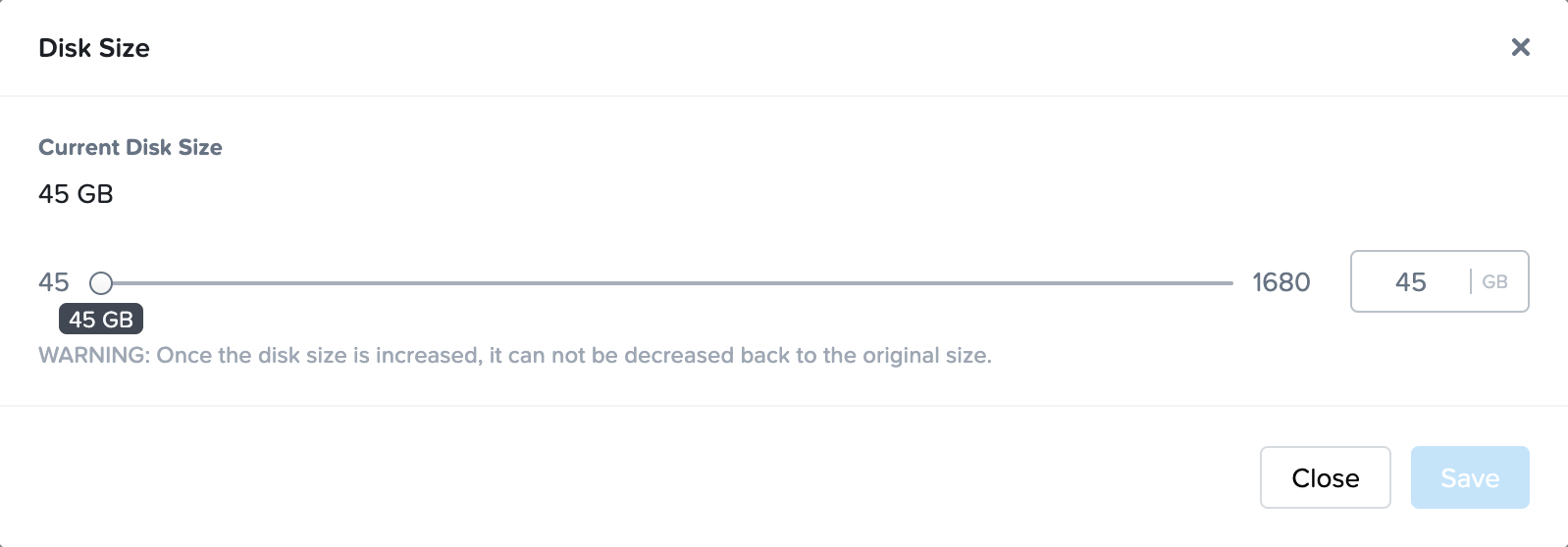 Sandbox - Increase Disk Size