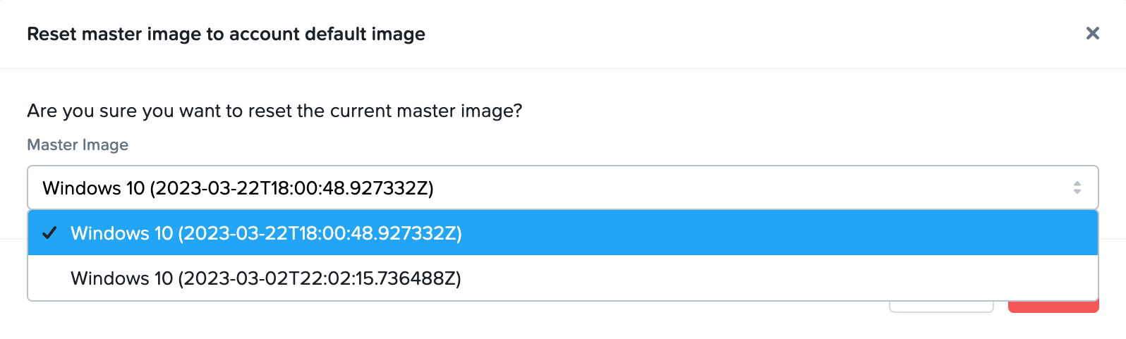 Sandbox - Reset Master Image