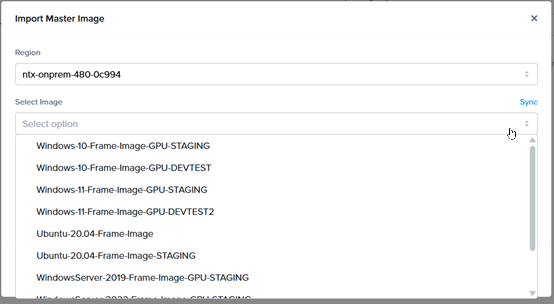 Cloud Connector Appliance - Select Image