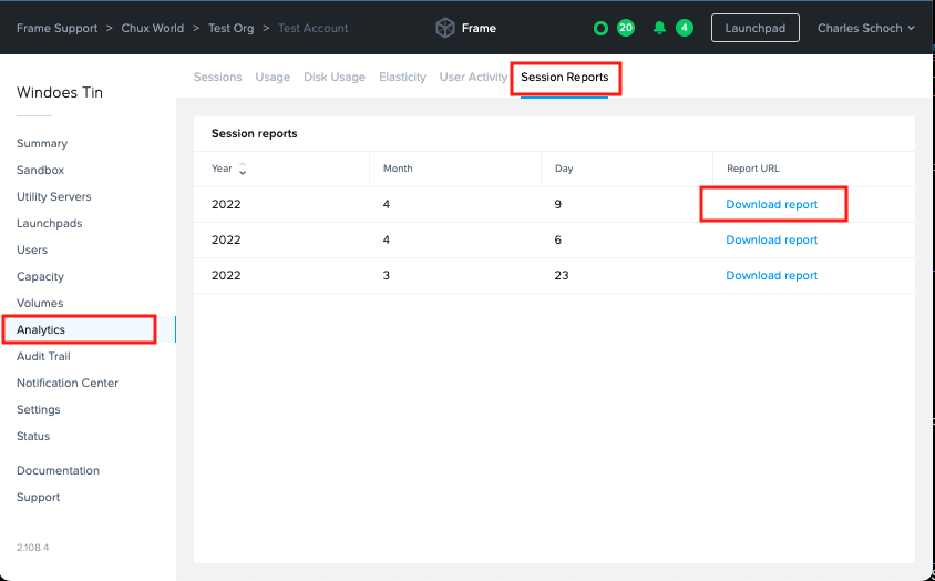Analytics - Download Session Reports