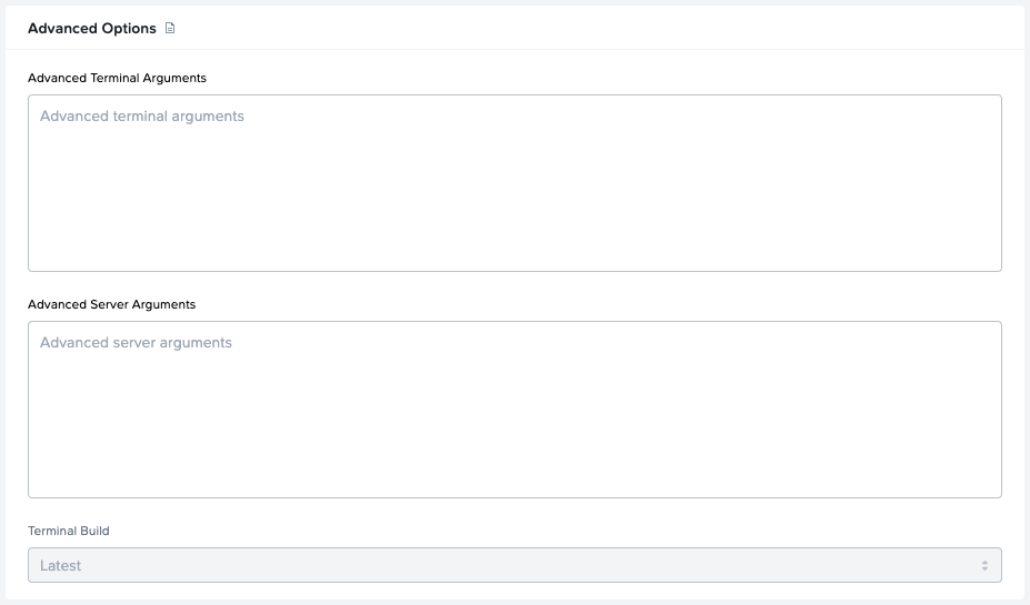 Session Settings - Advanced Options