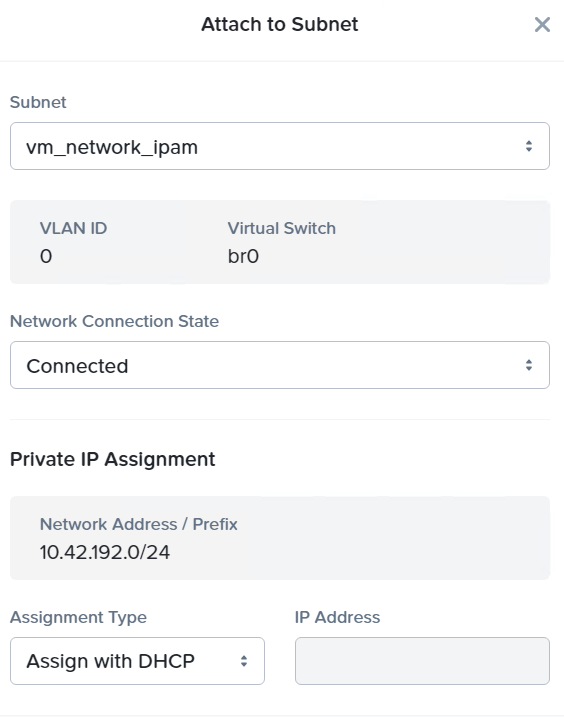 SGA VM Creation - Attach Subnet