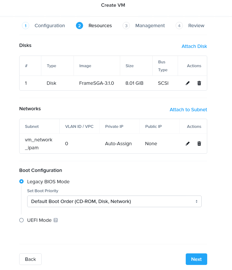 SGA VM Creation - AHV