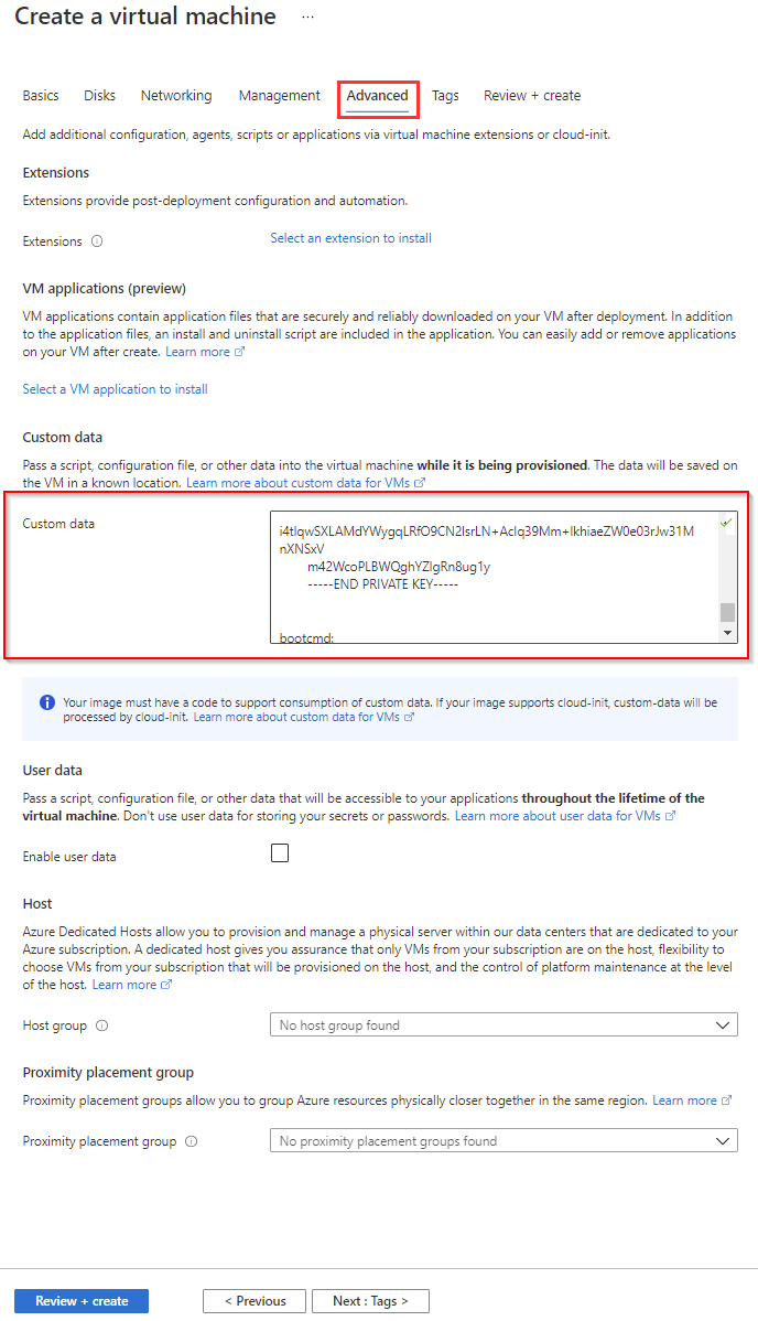 Azure VM Configuration - Advanced