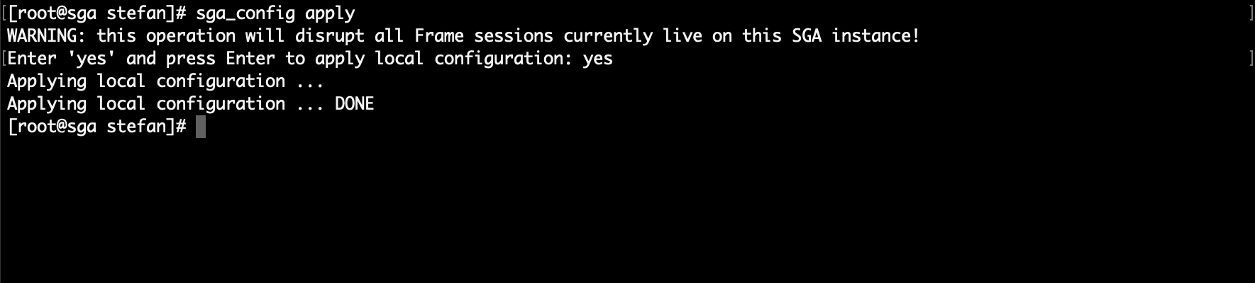 SGA - Apply Local Configuration