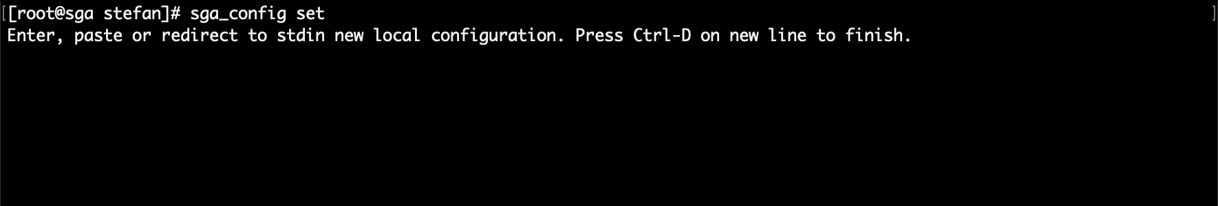 SGA - Set Local Configuration