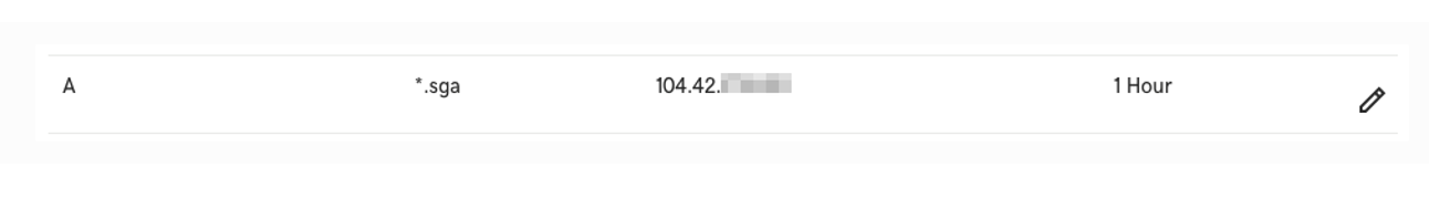 DNS A Record for SGA